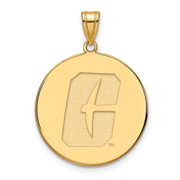 14k Yellow Gold North Carolina at Charlotte XL Disc Pendant